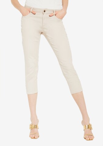 COMMA Slimfit Caprihose in Beige: predná strana