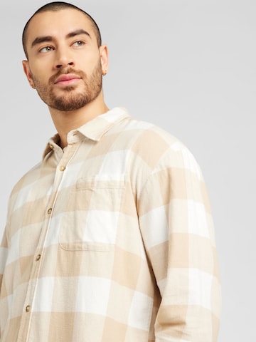 QS Comfort fit Button Up Shirt in Brown