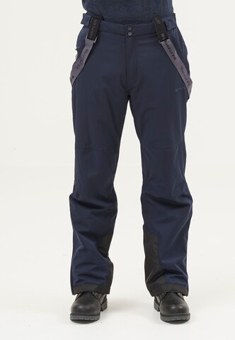 Whistler Regular Workout Pants 'GIPPSLANG' in Blue: front