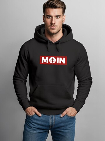 Neverless Sweatshirt 'Moin Anker' in Black