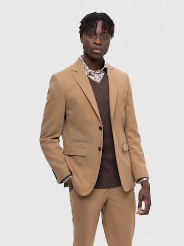 SELECTED HOMME Slim fit Suit Jacket in Brown: front