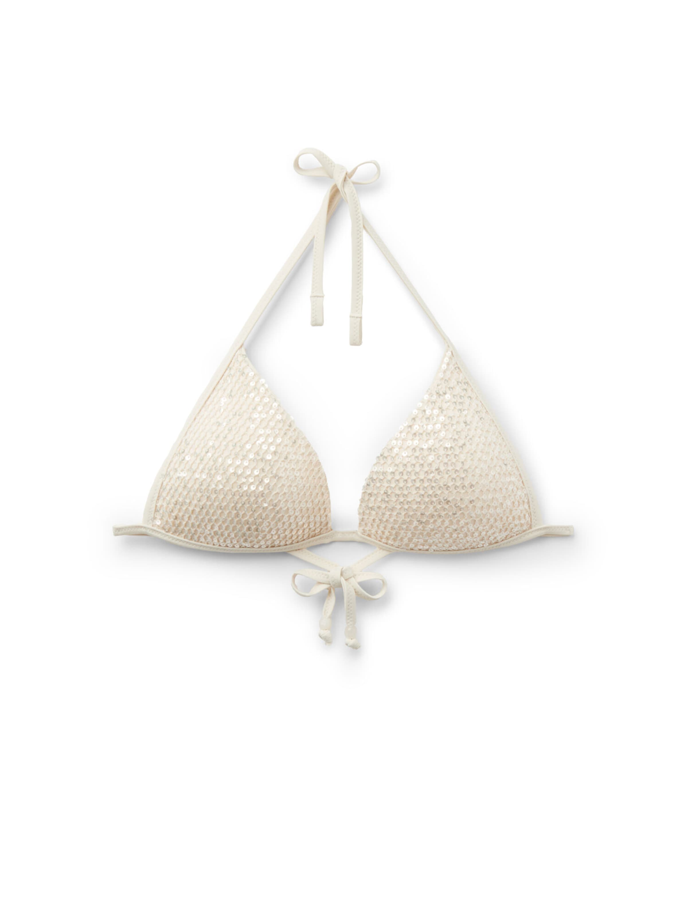CALZEDONIA Triangel Bikinitop 'SEQUIN NET' in Weiß: Vorderseite