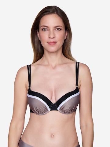 JOOP! Bustier Bikinitop ' Eleganz ' in Beige: voorkant