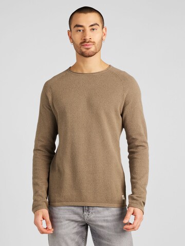 JACK & JONES Klasický střih Svetr 'Hill' – hnědá: přední strana