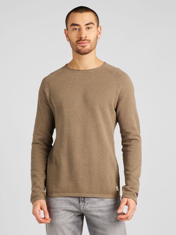 JACK & JONES Regular fit Sweater 'Hill' in Brown: front