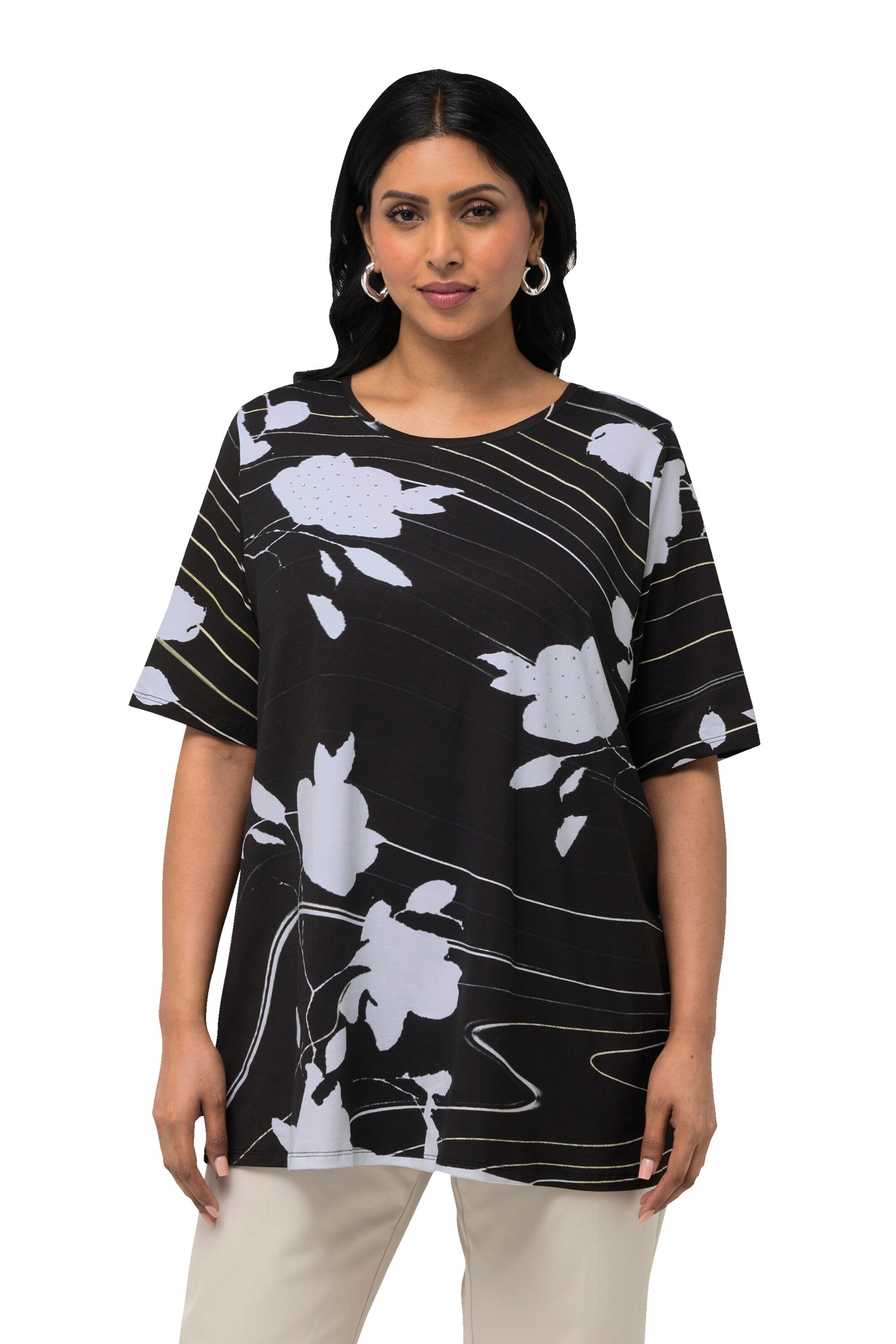 Ulla Popken Shirt in Zwart: voorkant