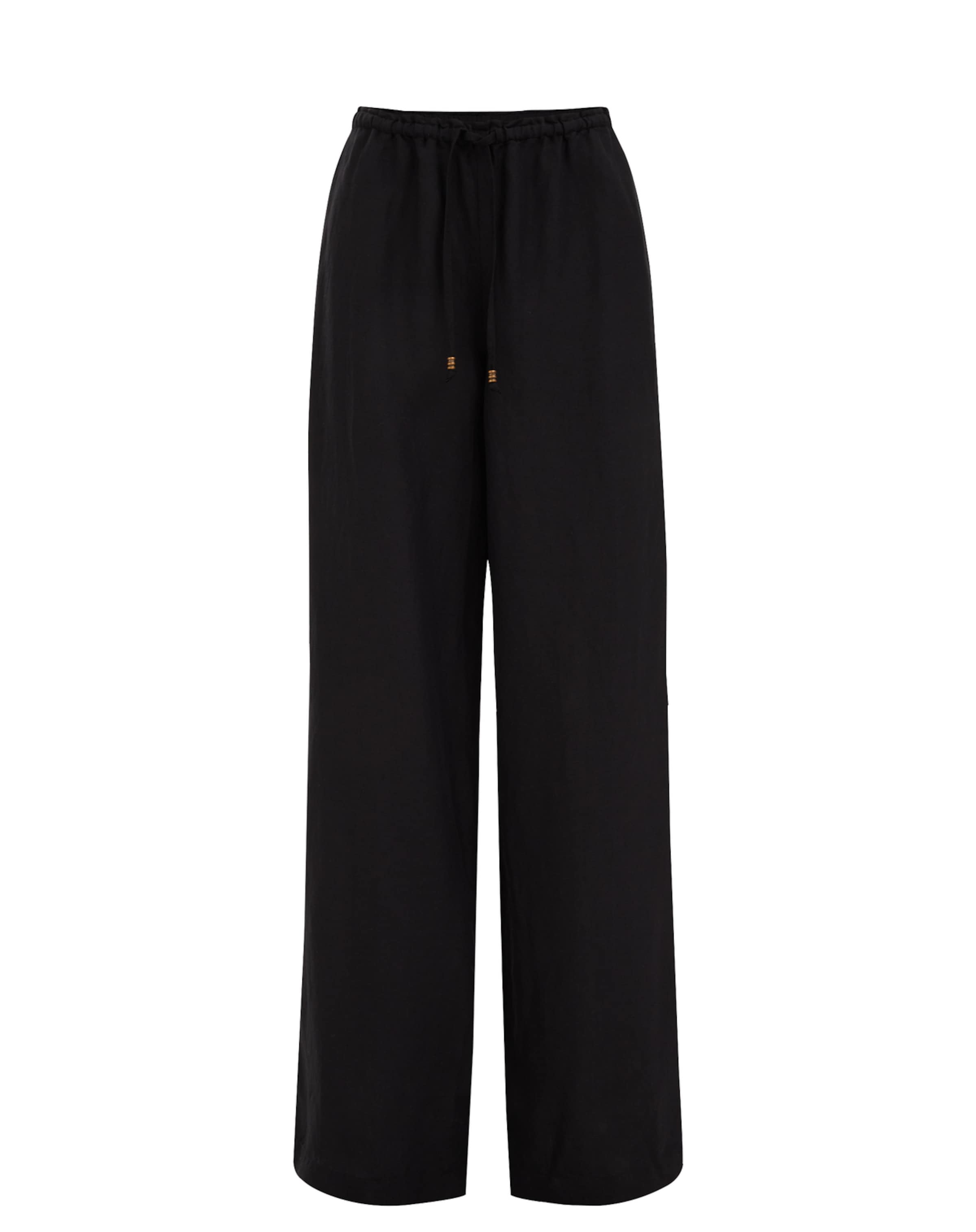 juoda WE Fashion Laisvas Kelnės: priekis