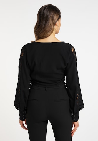 Camicia da donna di faina in nero