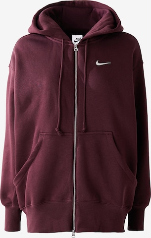 Nike SportswearGornji dio trenirke 'Phoenix Fleece' - crvena boja: prednji dio