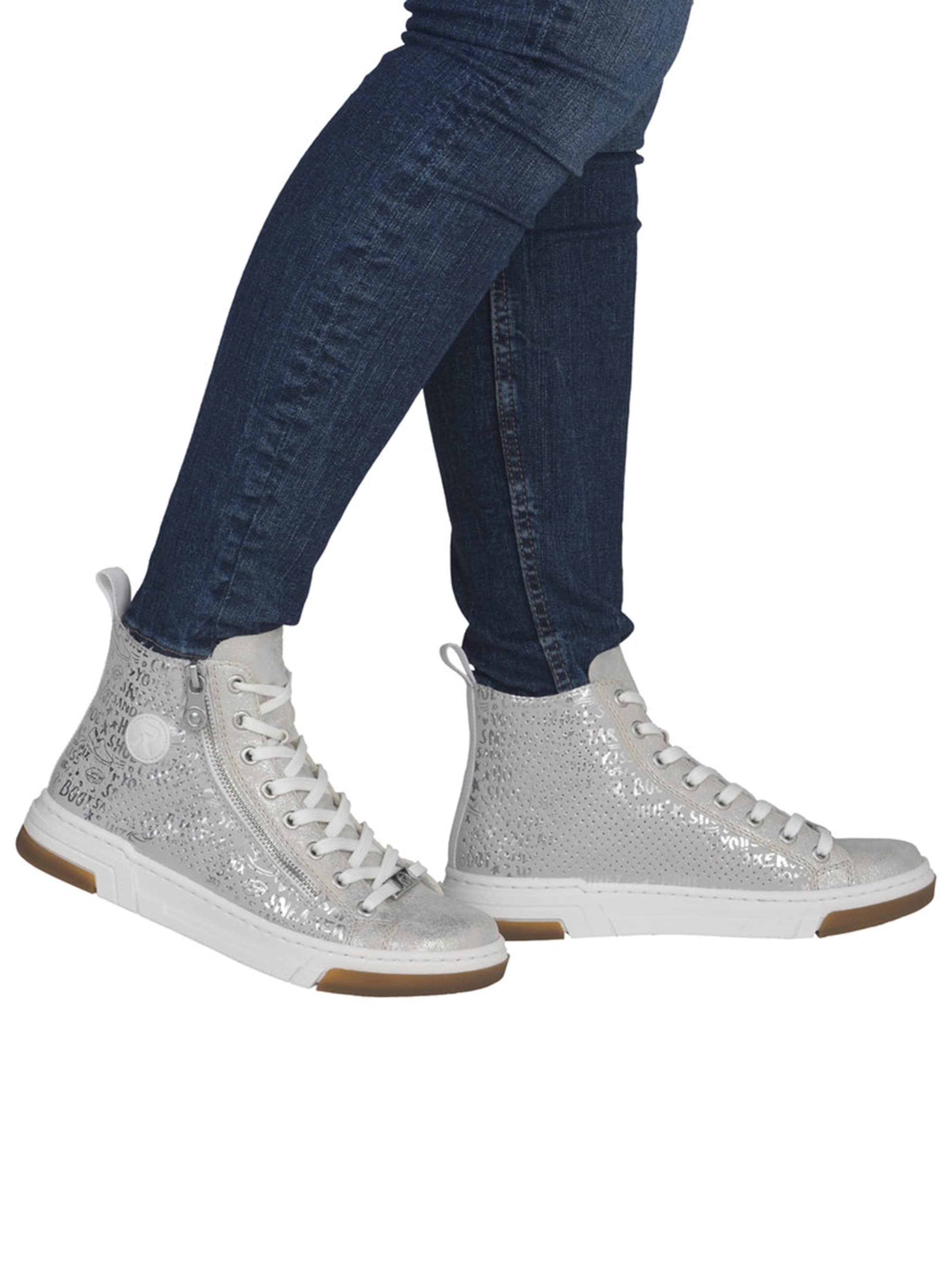 Rieker Magas szárú sportcipők - ezüst: elől