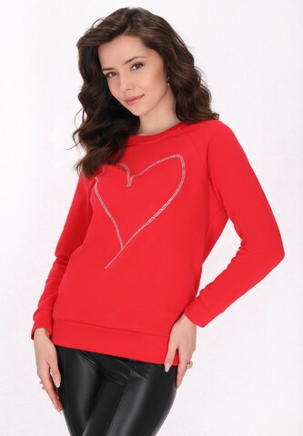 faina - Sweatshirt 'Fashion Look' em vermelho: frente