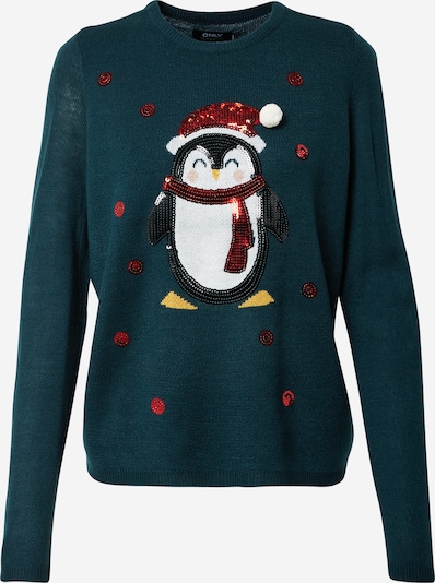 sötétzöld / vegyes színek ONLY Pulóver 'XMAS EXCLUSIVE PINGUIN', Termék nézet