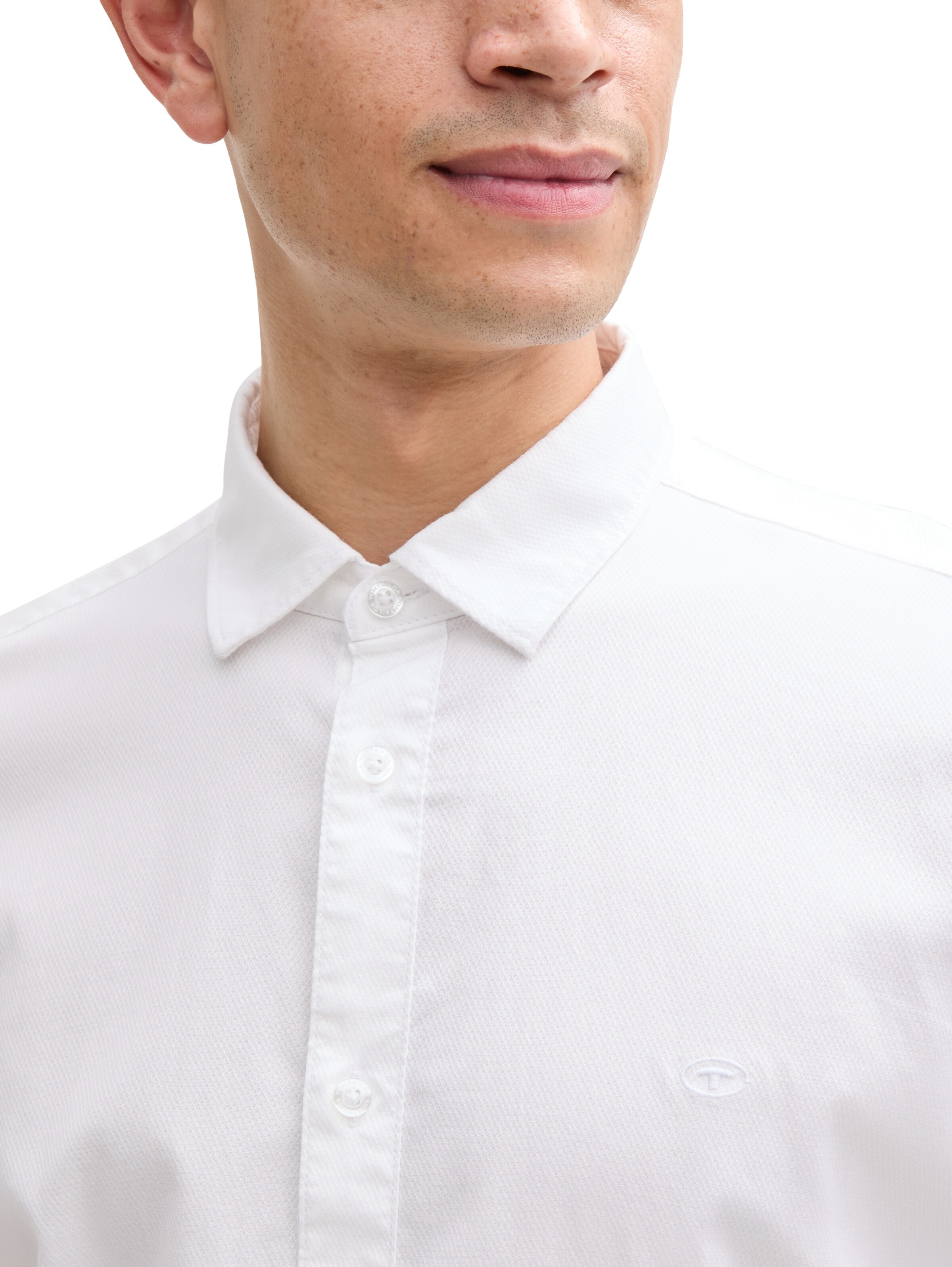 TOM TAILOR Slim Fit Hemd in Weiß