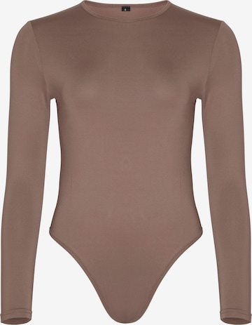 Squad the label Shirt Bodysuit in Brown: front