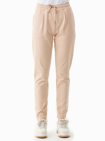 Organication Regular Pleat-Front Pants in Beige: front