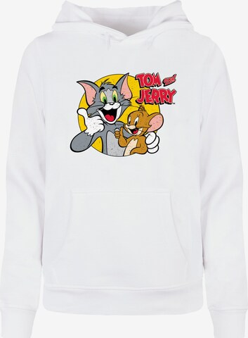 Sweat-shirt 'Tom And Jerry - Thumbs Up' ABSOLUTE CULT en blanc : devant