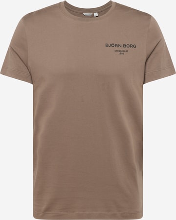 T-Shirt fonctionnel 'ESSENTIAL' BJÖRN BORG en marron : devant