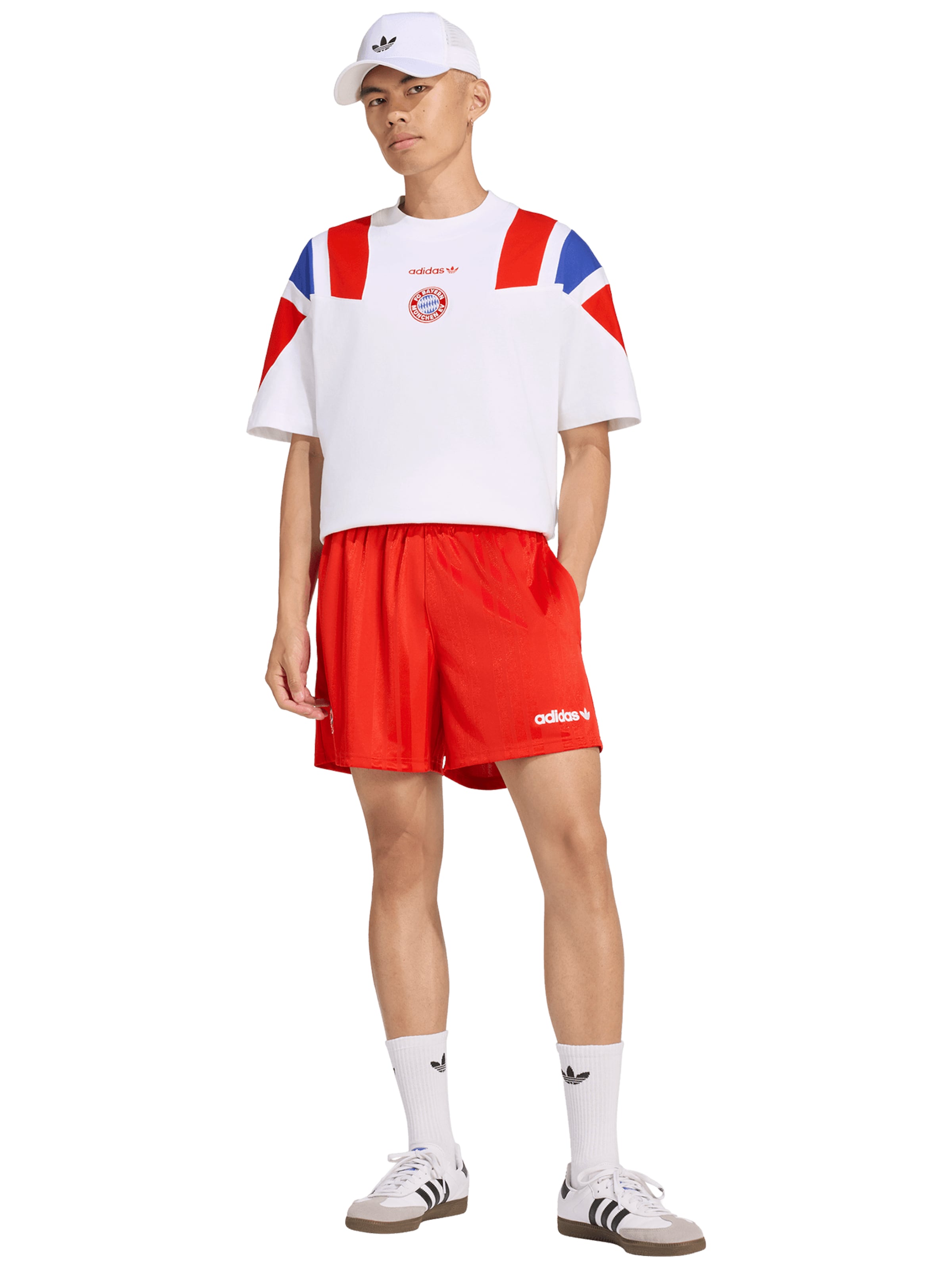T-Shirt 'FC Bayern' ADIDAS ORIGINALS en blanc