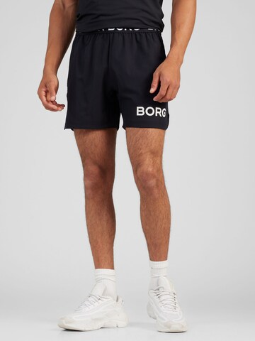 BJÖRN BORG Regular Workout Pants in Black: front