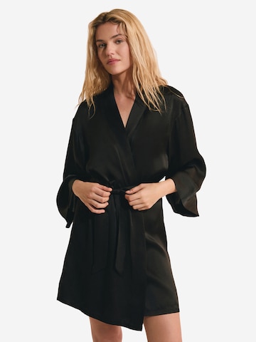 ETAM Seiden-Negligé 'Pearly' in Schwarz: Vorderseite