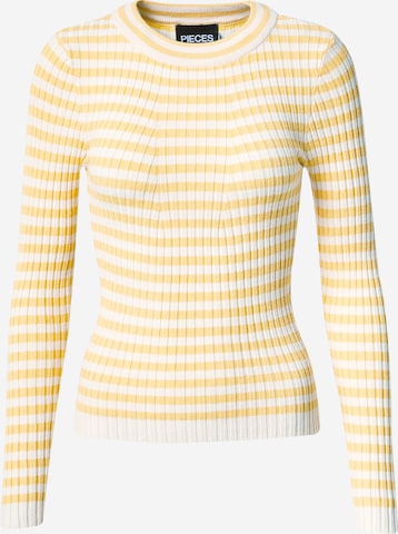 PIECES Sweater 'Crista' in Yellow: front
