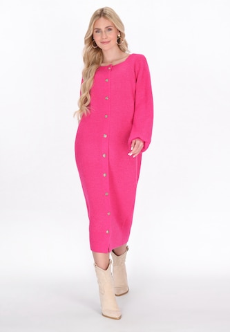 IZIA Gebreid vest in Roze: voorkant