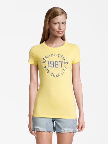 AÉROPOSTALE - Camisa 'JKI 1987' em amarelo: frente
