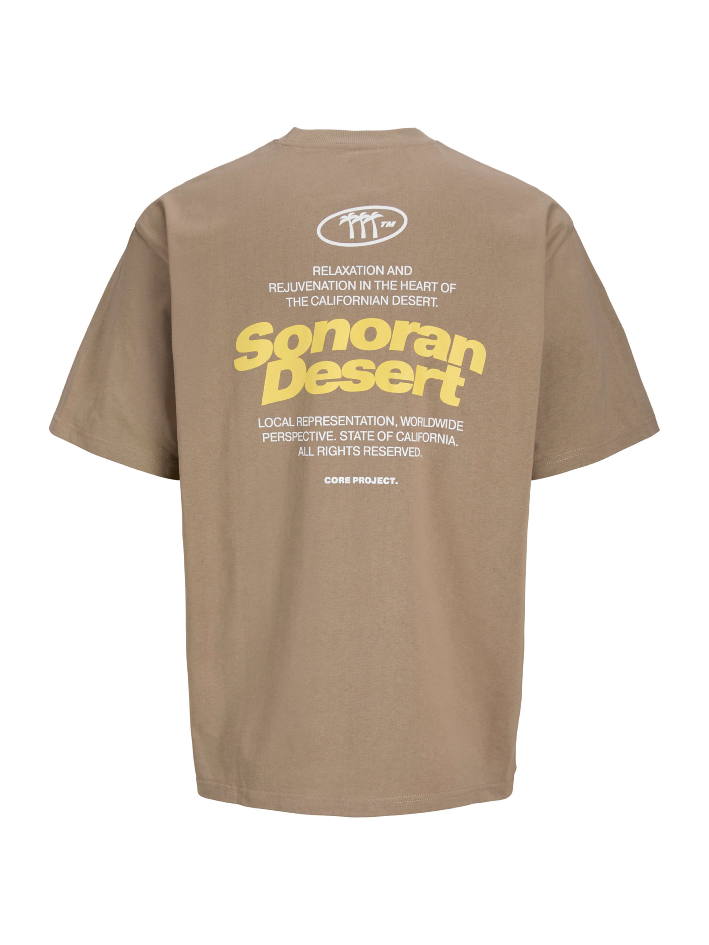 Jack & Jones Junior Shirt 'JCO Retreat Typographic' in Beige