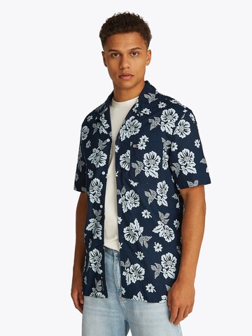 Tommy Jeans Regular Fit Hemd in Blau: Vorderseite