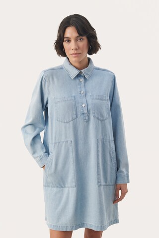 Part Two Jurk 'Stine' in Blauw: voorkant