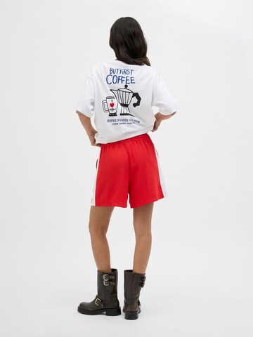 JJXX Wide leg Broek 'JXLia' in Rood
