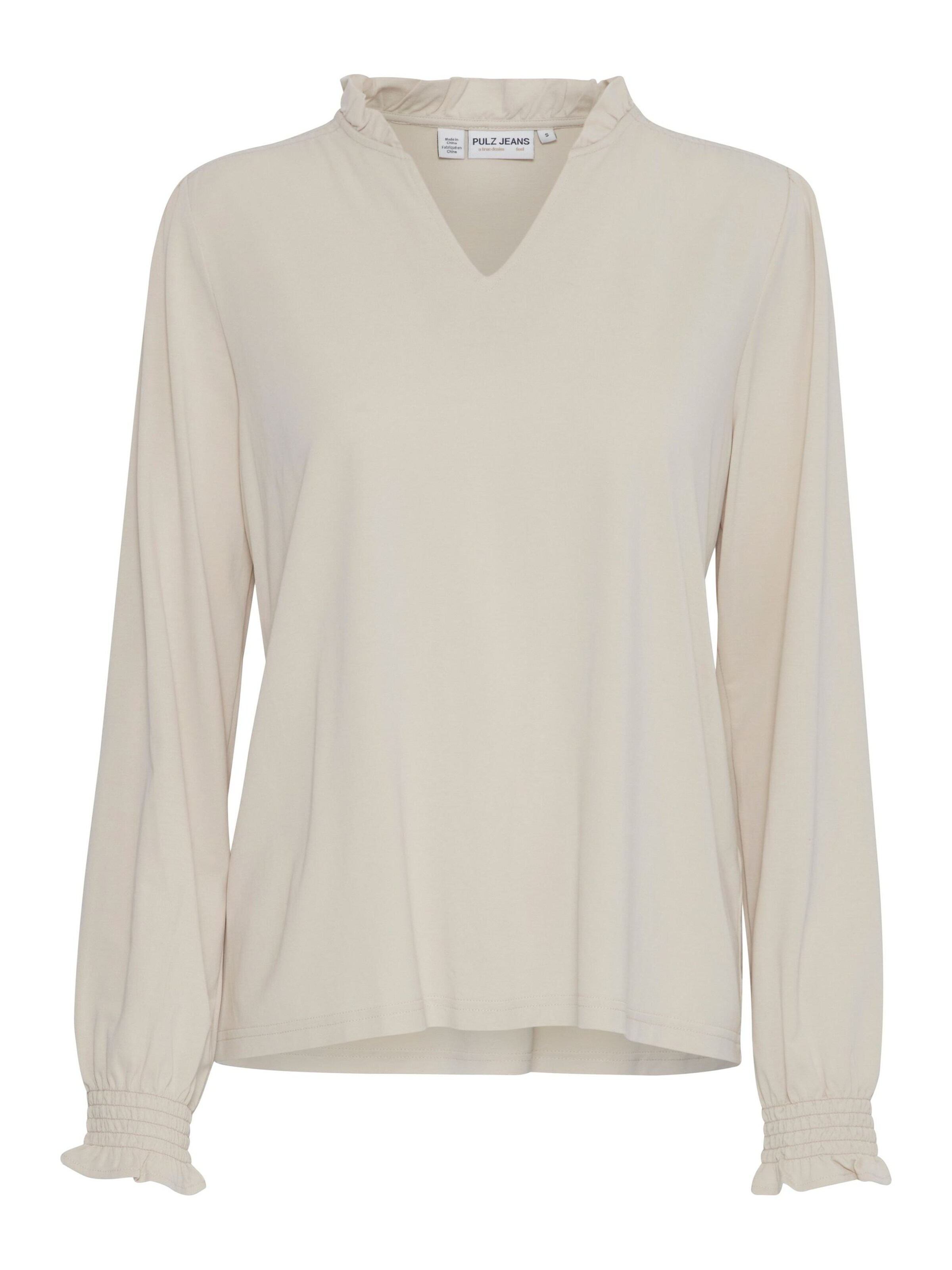 PULZ Jeans Blouse 'Lippa' in Beige: front