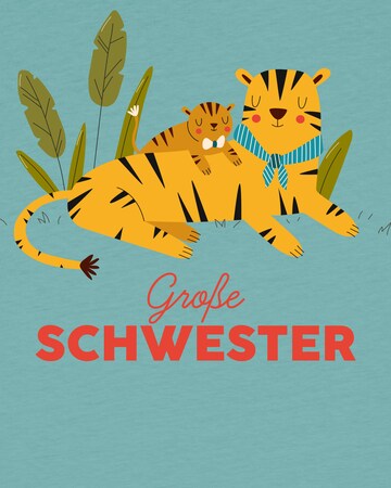 watabout.kids Shirt ' Tiger Große Schwester' in Blauw