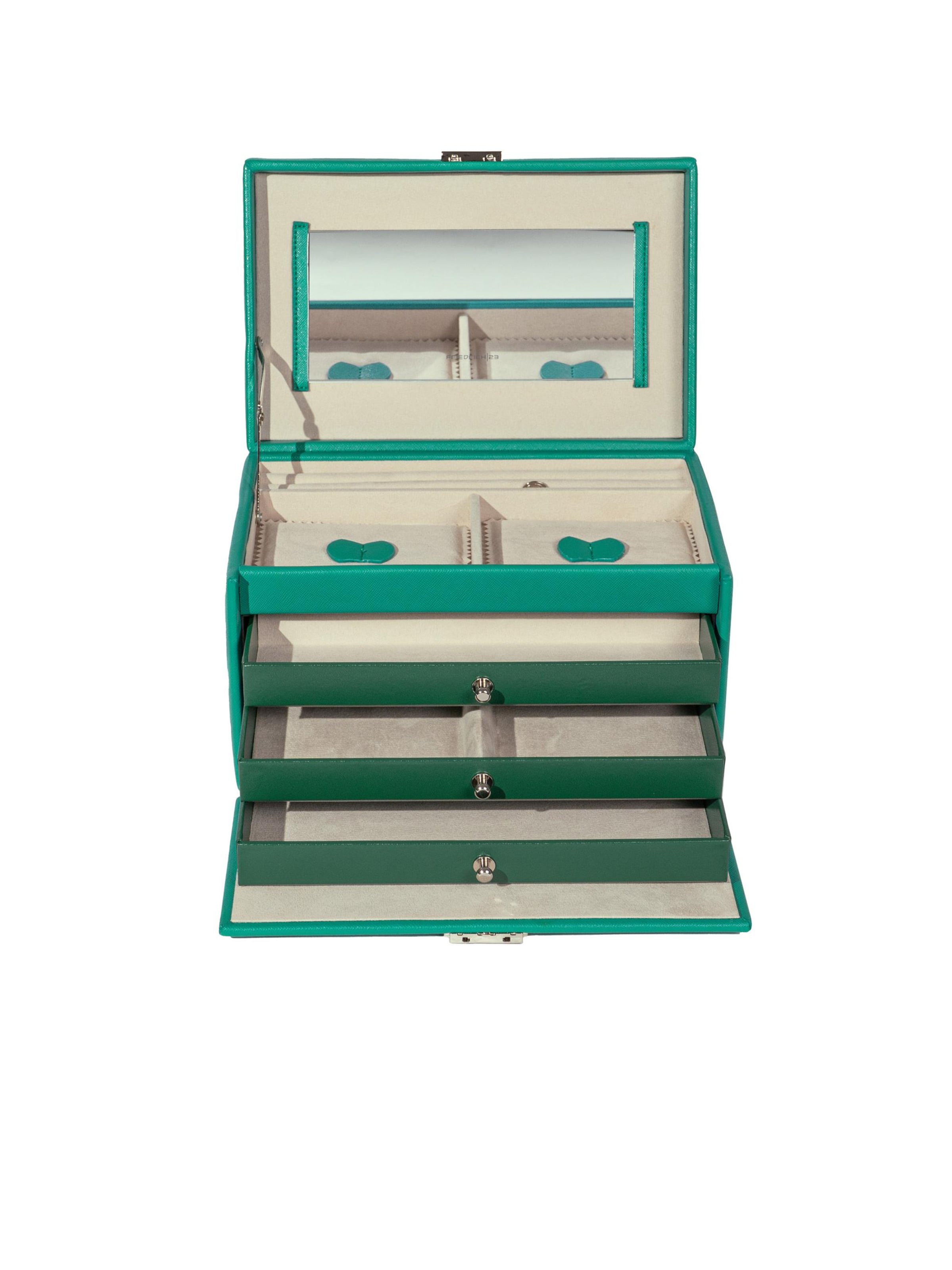 Boîte à bijoux 'JOLIE Schmuckkästchen - Kreuznarben Optik' Friedrich23 en bleu