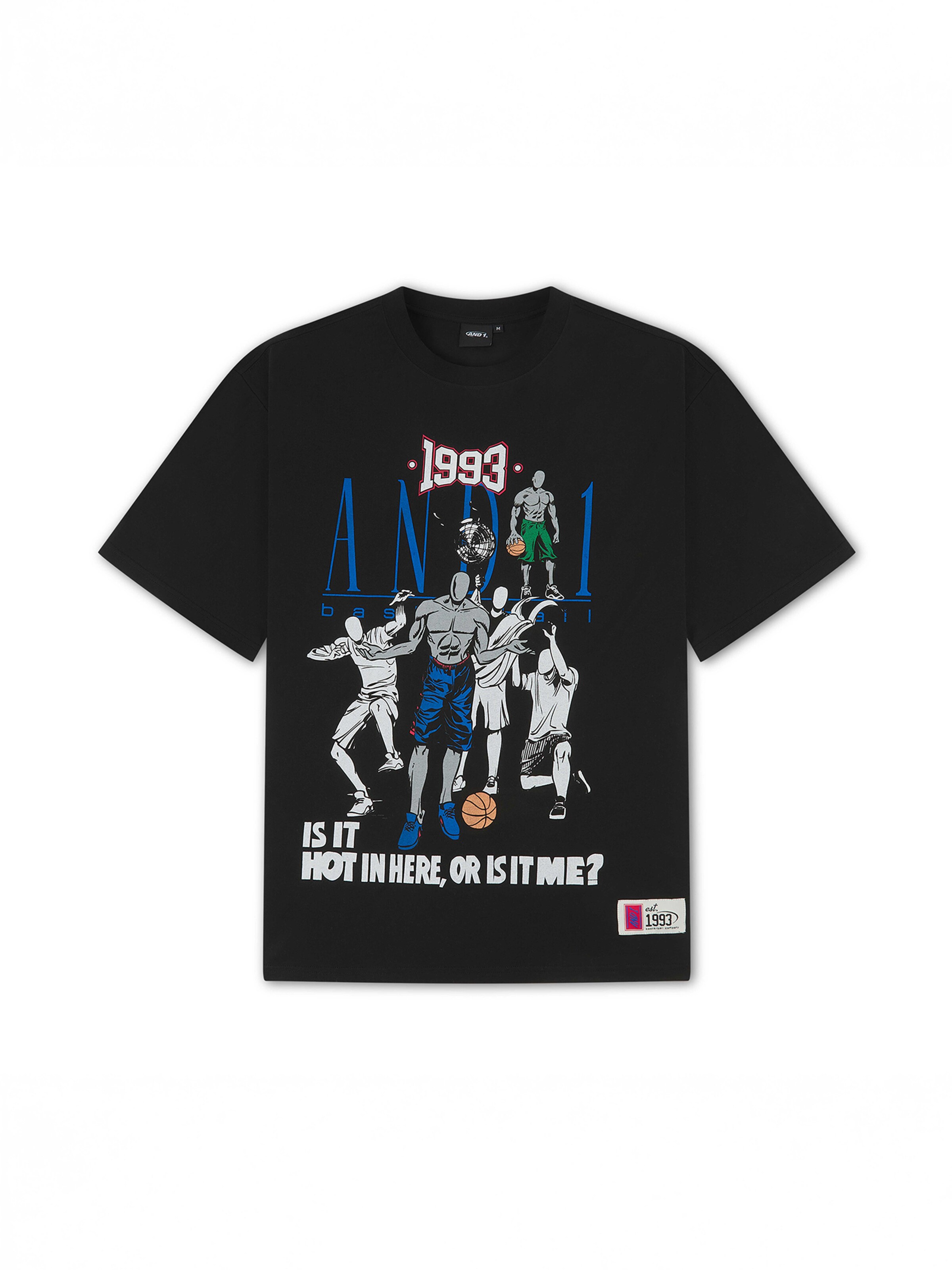 AND1 T-shirt 'Core Retro' i svart: framsida