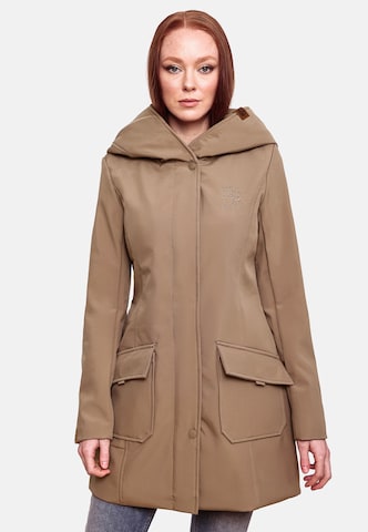 MARIKOO Raincoat 'Mayleen' in Brown: front