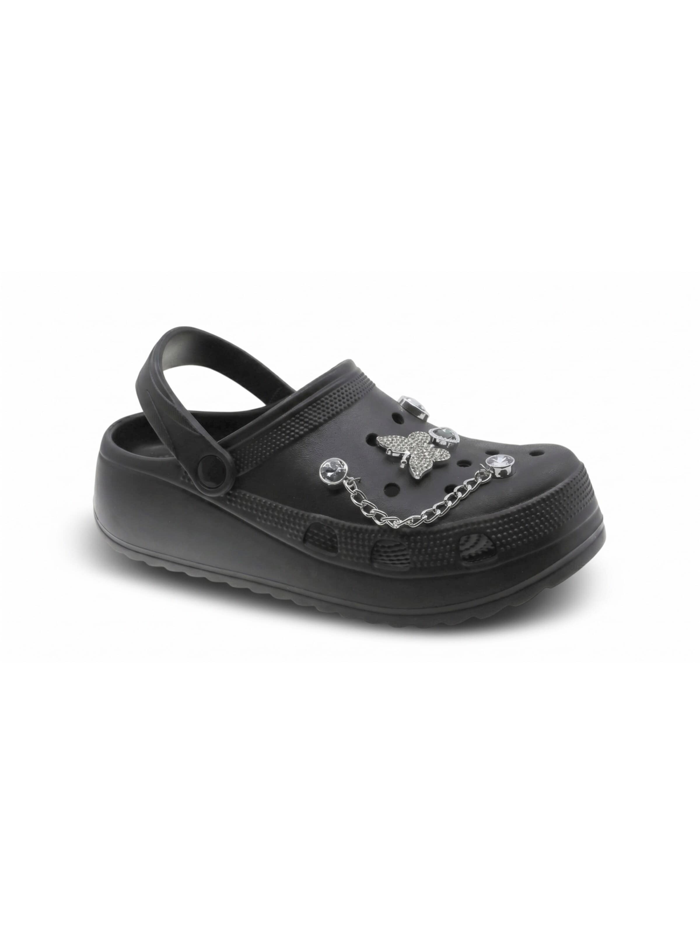 Beppi Clogs 'Eva Clog' in Zwart: voorkant