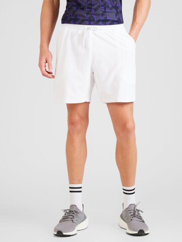 ADIDAS PERFORMANCE Regular Workout Pants in White: front