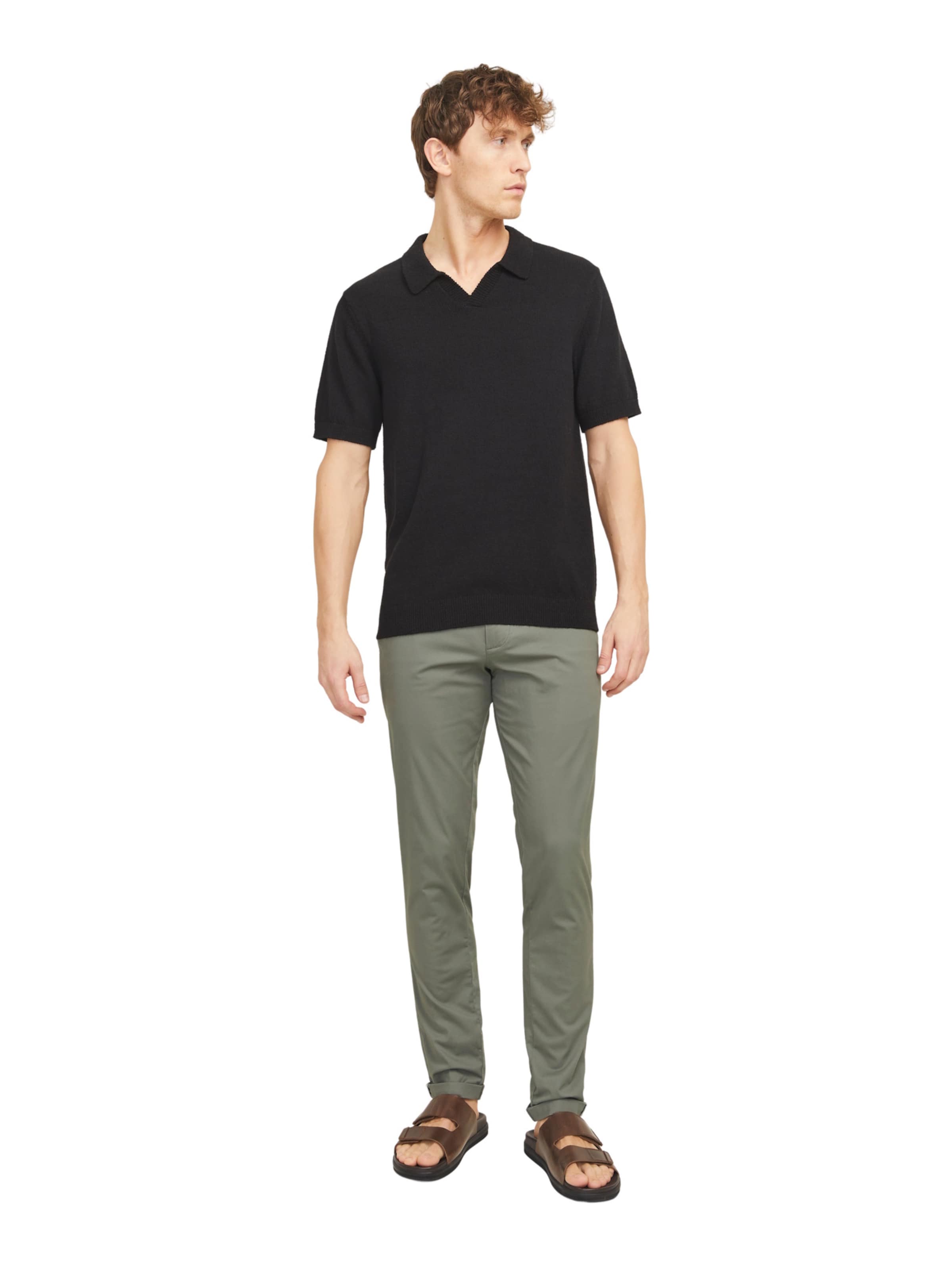 JACK & JONES Slimfit Chino kalhoty 'MARCO SUNNY' – šedá: přední strana