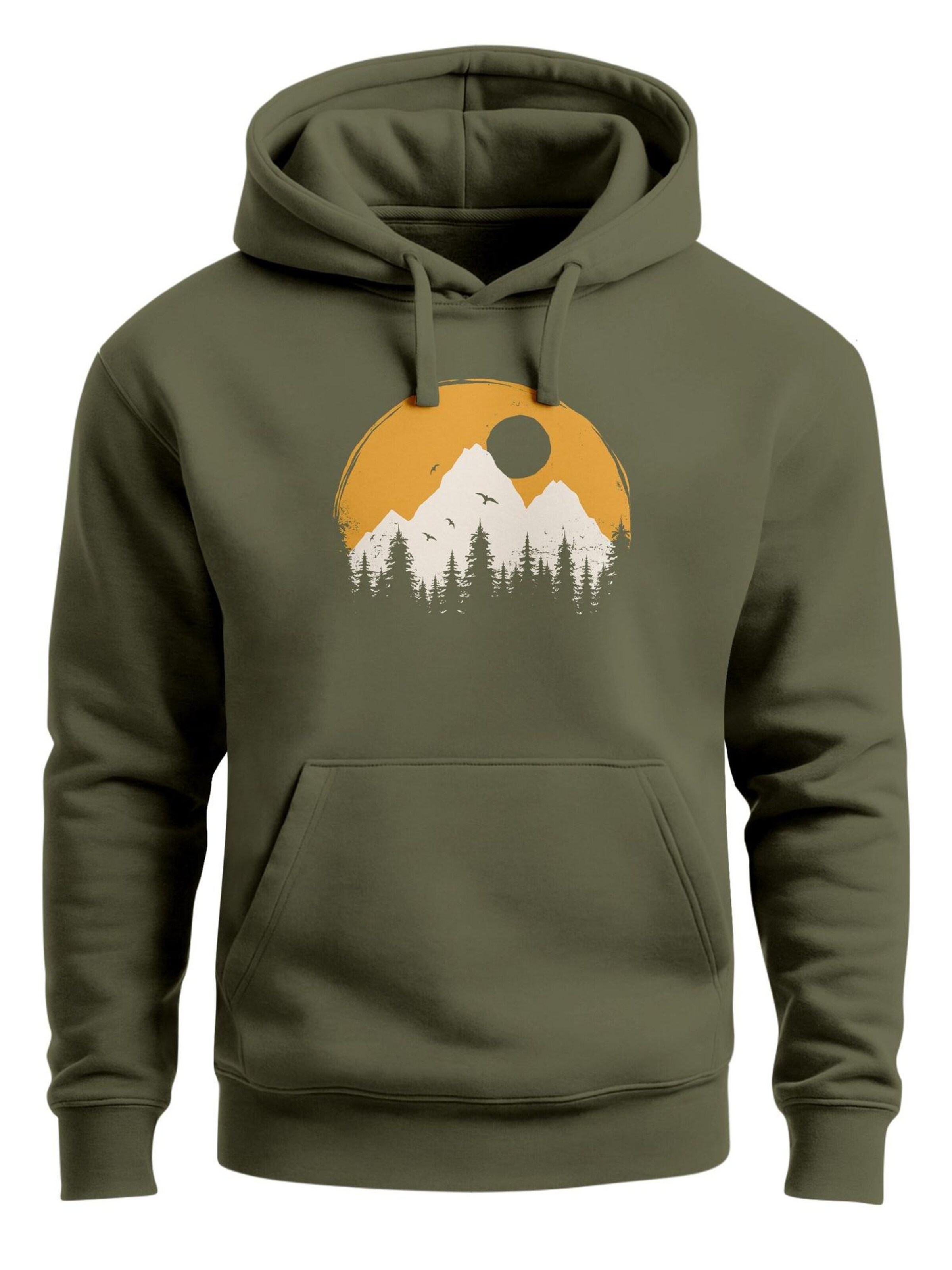 Neverless Sweatshirt 'Mountain Sun' in Green: front