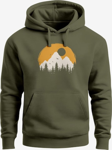 Neverless Sweatshirt 'Mountain Sun' in Grün: Vorderseite