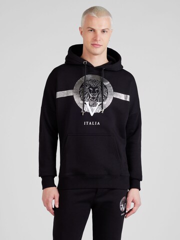 19V69 ITALIA Sweatshirt 'Clint' i svart: framsida