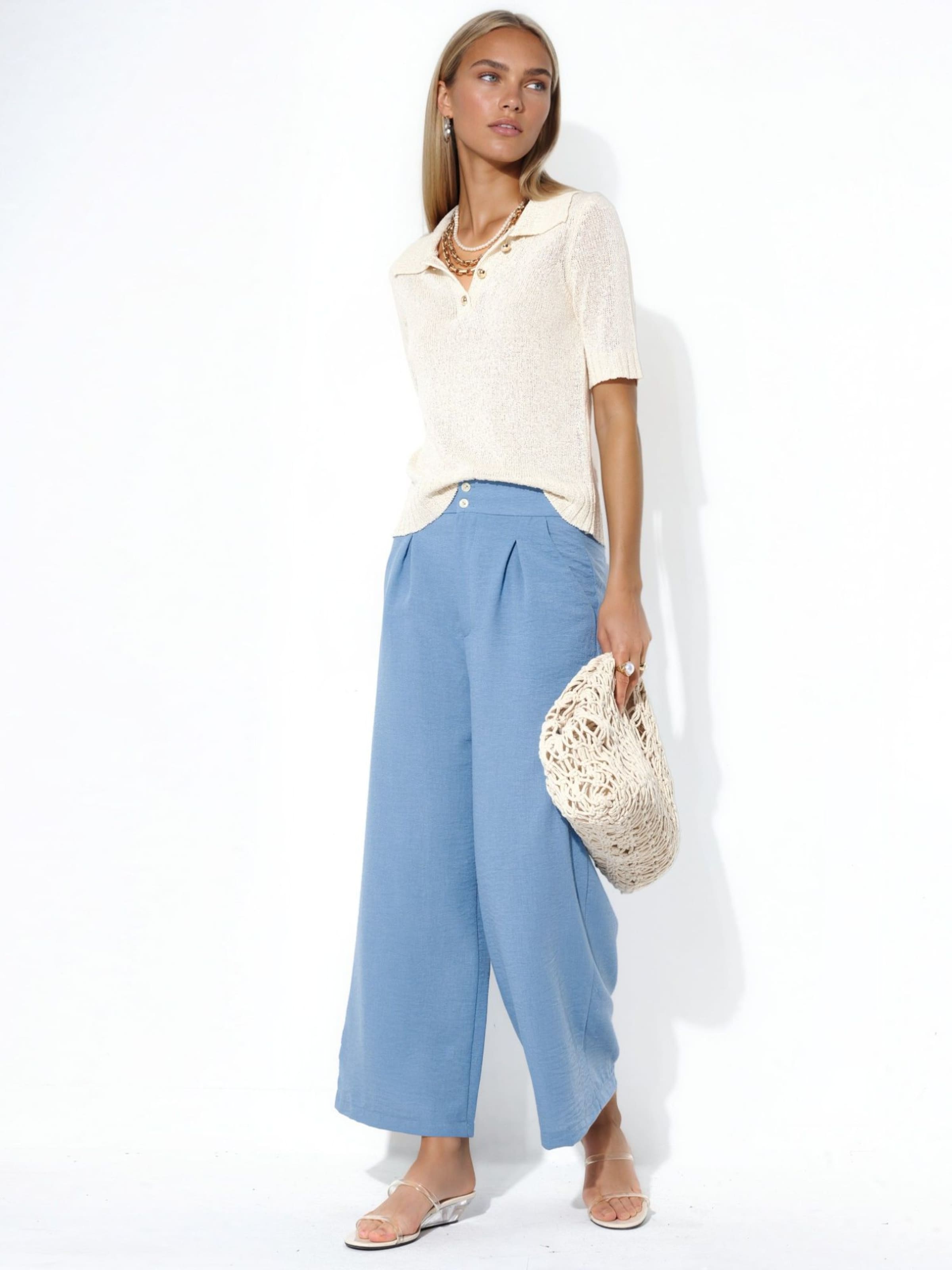 Busem Wide Leg Hose in Blau