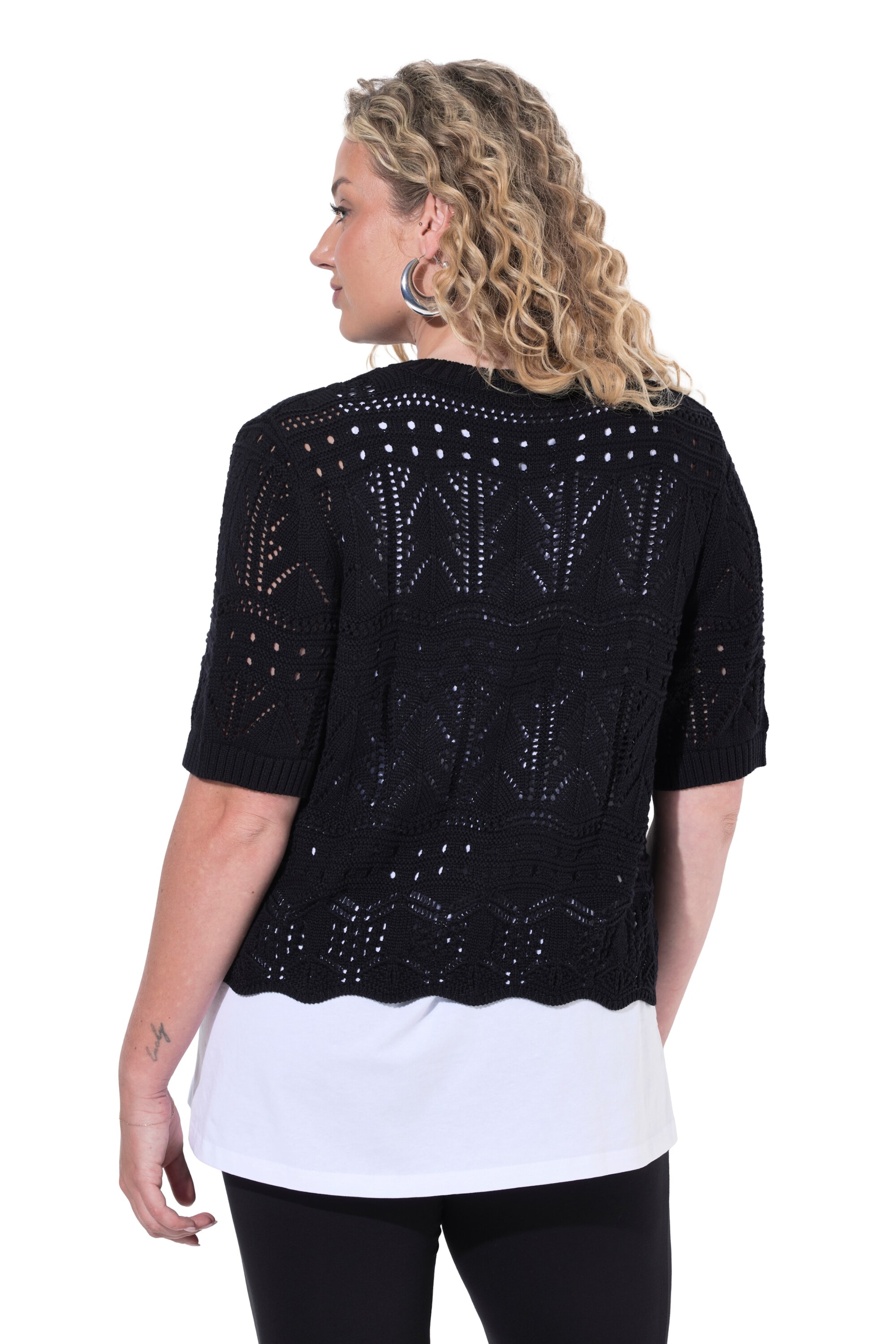 Angel of Style Gebreid vest in Zwart
