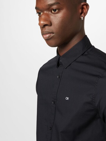 Calvin Klein Slim fit Overhemd in Zwart