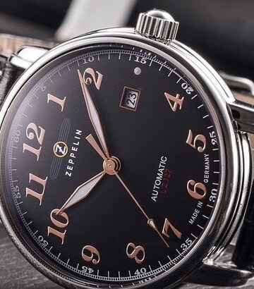 Zeppelin Analog Watch 'LZ127 Automatik' in Black