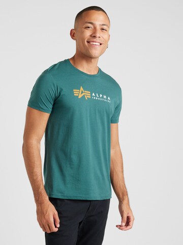 ALPHA INDUSTRIES Shirt in Groen: voorkant