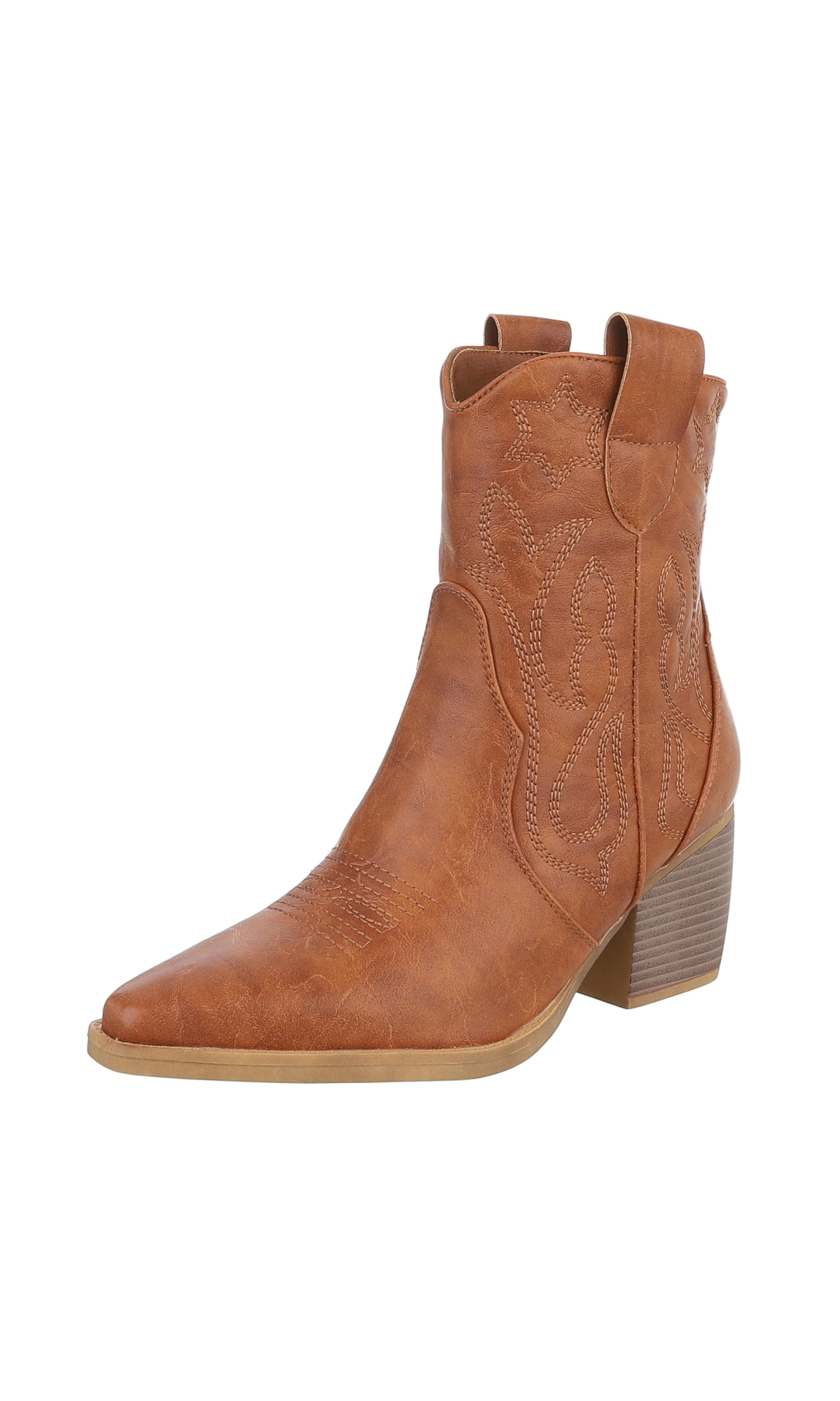 Ital-Design Cowboy Boots in Beige: front