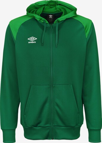 UMBRO Athletic Zip-Up Hoodie in Green: front
