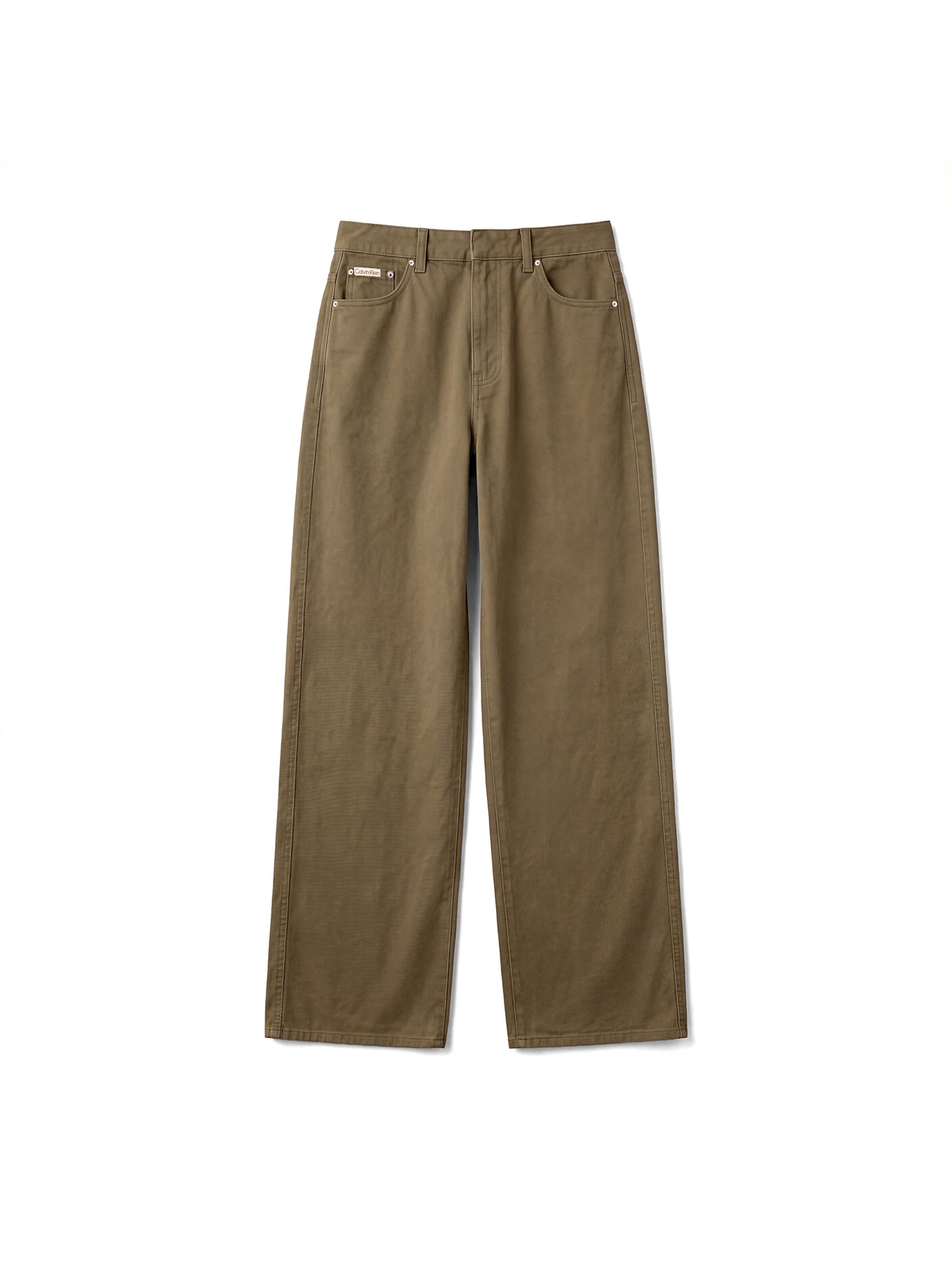 Calvin Klein Jeans Wide Leg Hose in Grün: Vorderseite